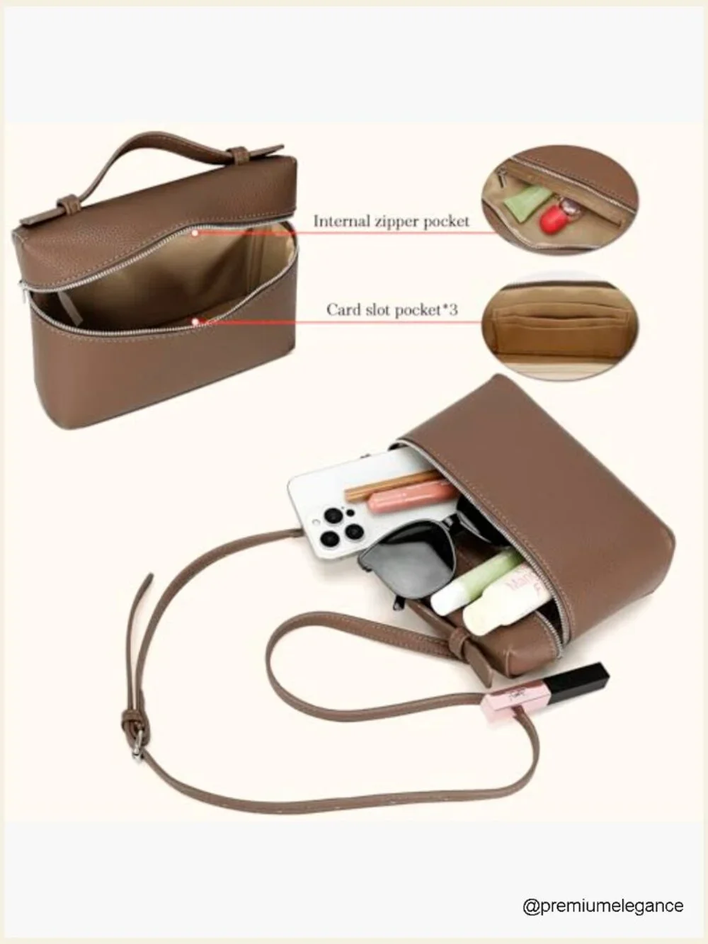Clear Crossbody Bag Stadium Approved Vegan Leather Purse